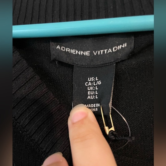 NWT black Adrienne Vittadini Top size L sweater causual minimalist - Picture 4 of 9